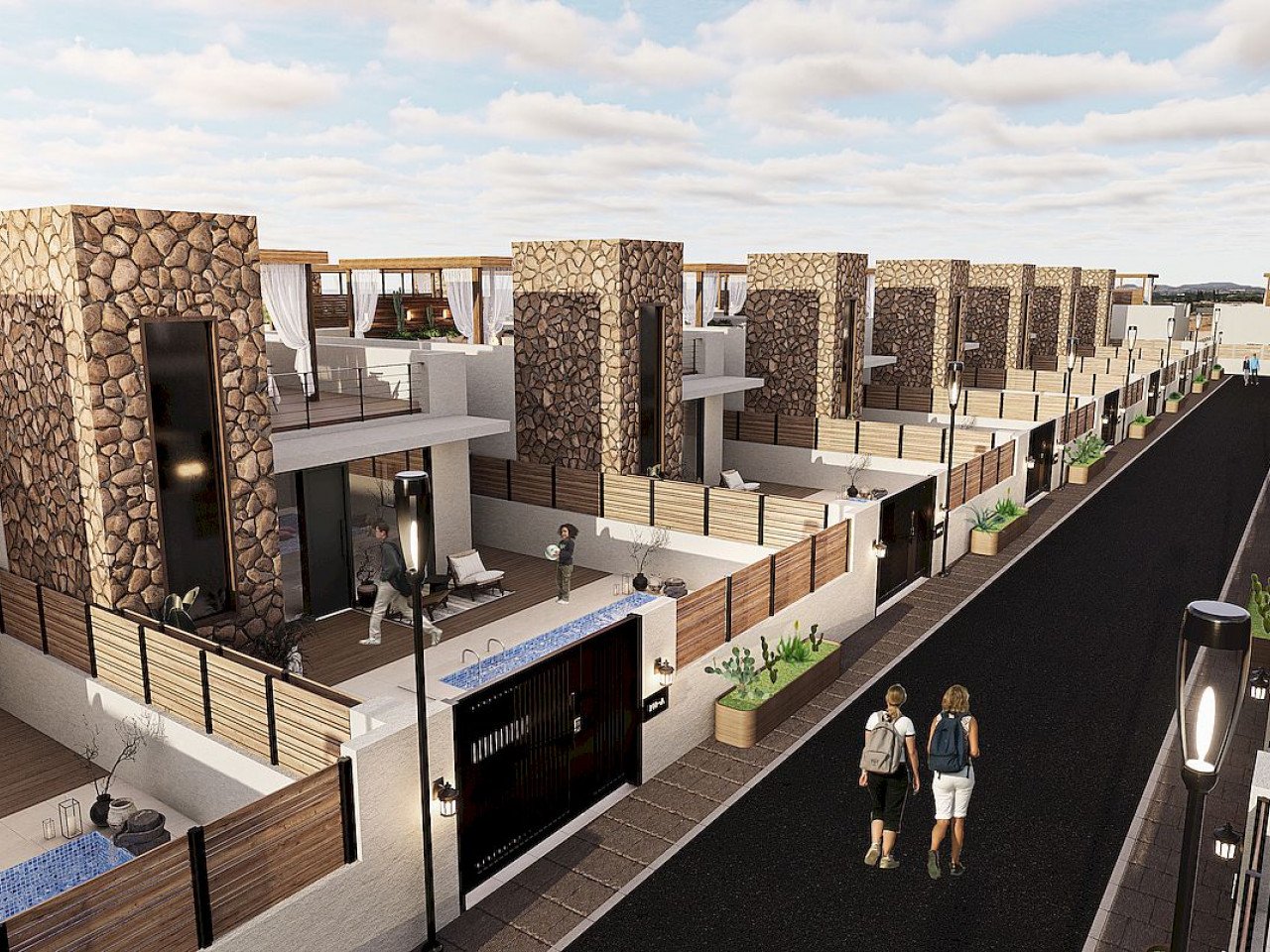 New build residential of maisonettes, chalets and villas located in Fuente Álamo, Murcia, a community designed to give you everything you need to l...