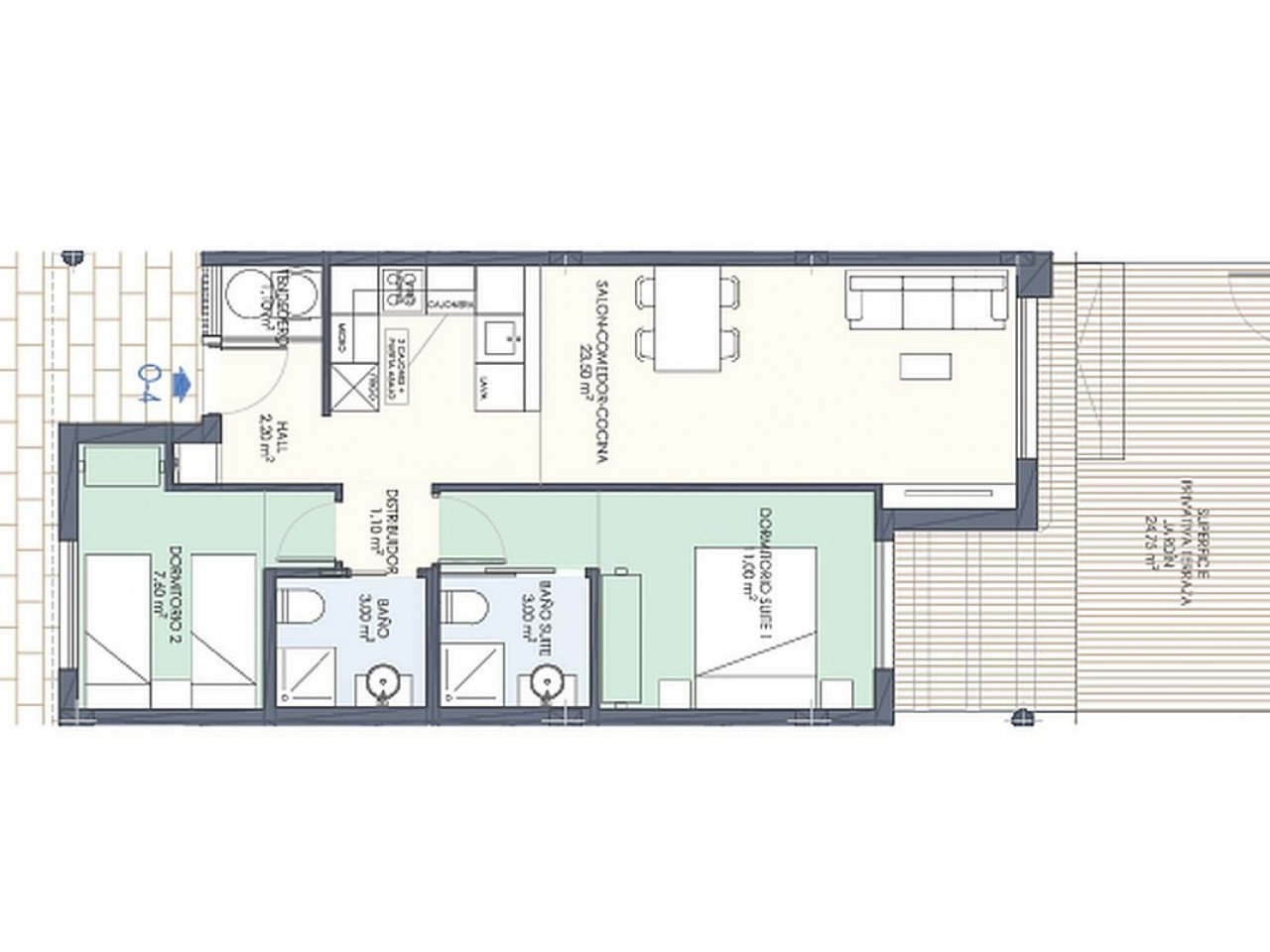 A new and high quality development of maisonettes offering 2 bedrooms/2 bathrooms with the top floor having a roof solarium, whilst the ground floo...