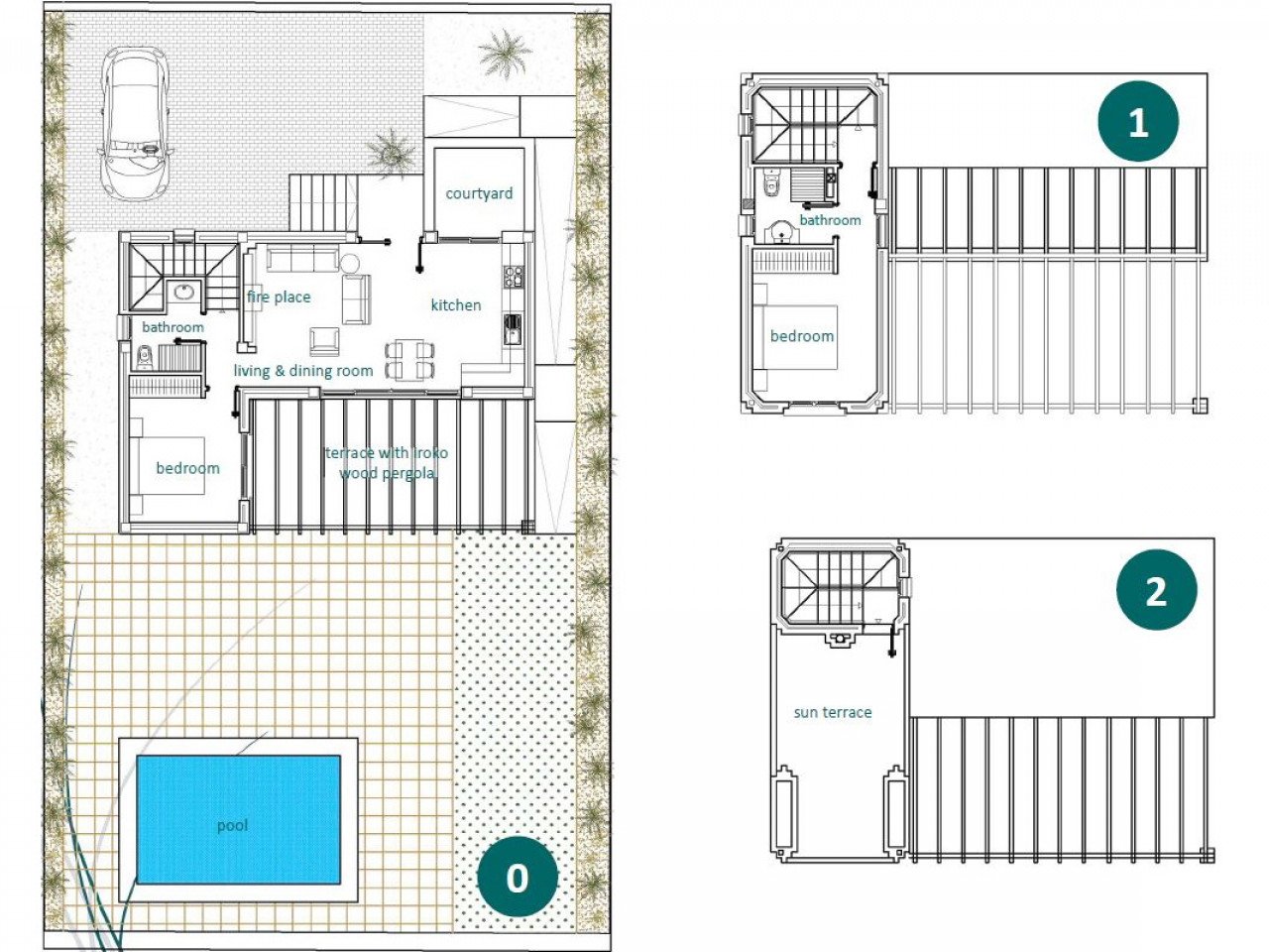 Mediterranean-style detached houses with private pool with 6 models to choose from in a gated golf community at Peraleja Golf Resort in Costa Cálid...