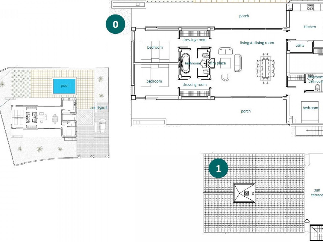 Mediterranean-style detached houses with private pool with 6 models to choose from in a gated golf community at Peraleja Golf Resort in Costa Cálid...