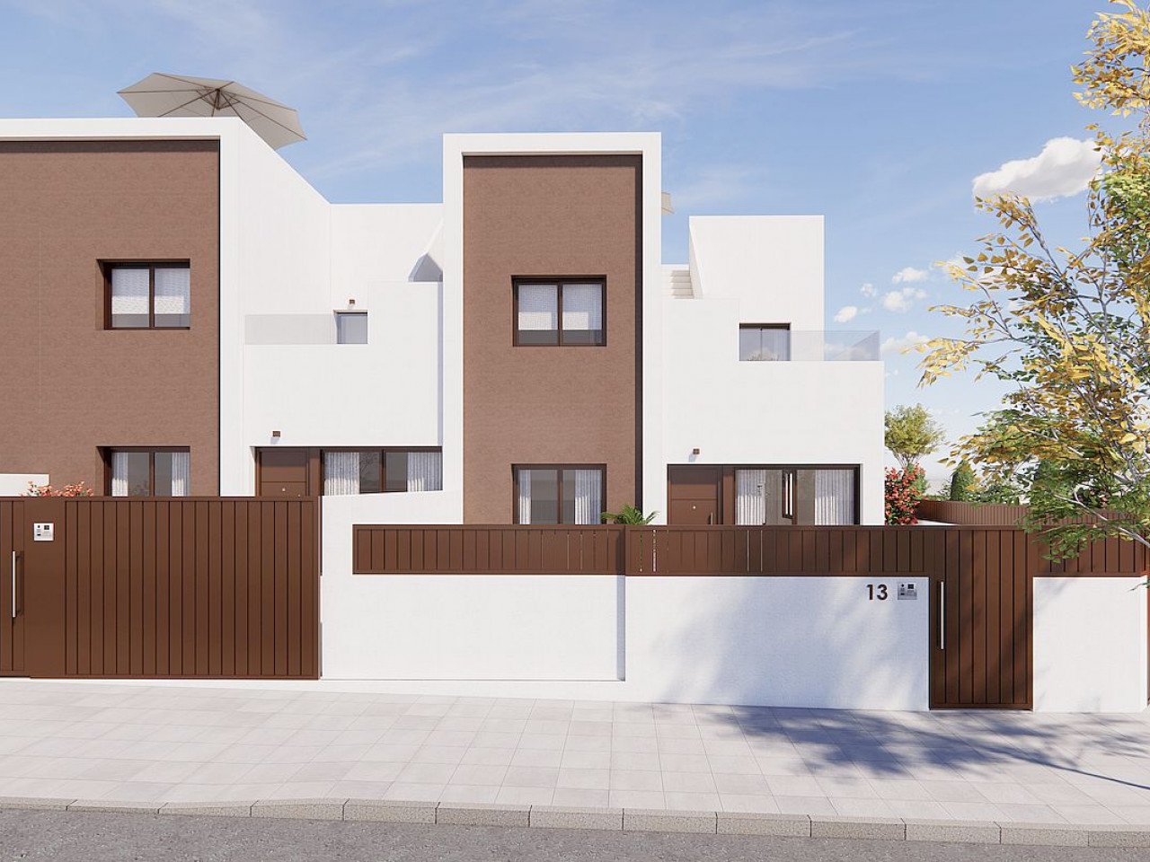 Kleine Neubau-Residenz: Nur 4 Stadthäuser in ruhiger Lage nahe Stadtmitte und Meer