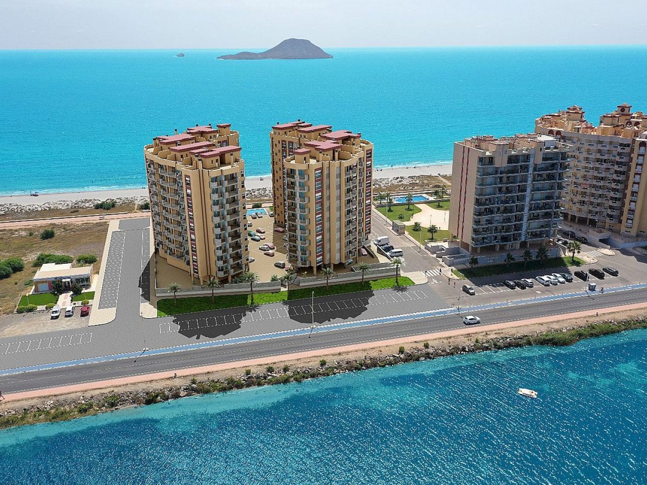 Playa Principe is a new development of one and two-bedroom apartments first-line to the famous La Manga strip. This property comprises of two doubl...