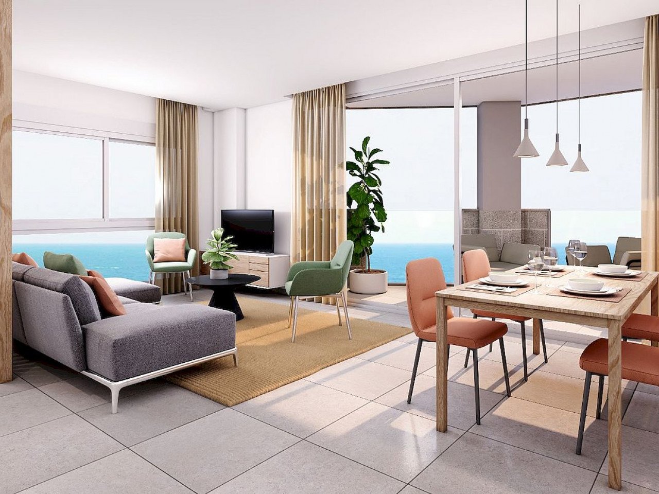 Playa Principe is a new development of one and two-bedroom apartments first-line to the famous La Manga strip. This property comprises of two doubl...