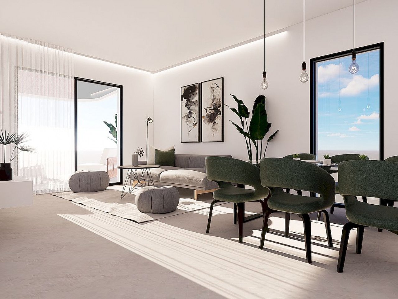 New project in Finestrat which consist in luxury apartments with 2 bedrooms and 2 bathrooms located between the Mediterranean Sea and the Sierra Co...