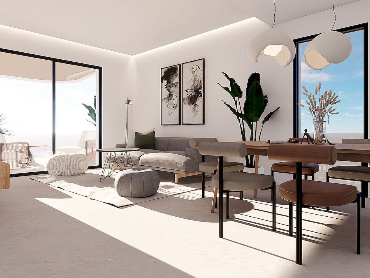 New project in Finestrat which consist in luxury apartments with 2 bedrooms and 2 bathrooms located between the Mediterranean Sea and the Sierra Co...