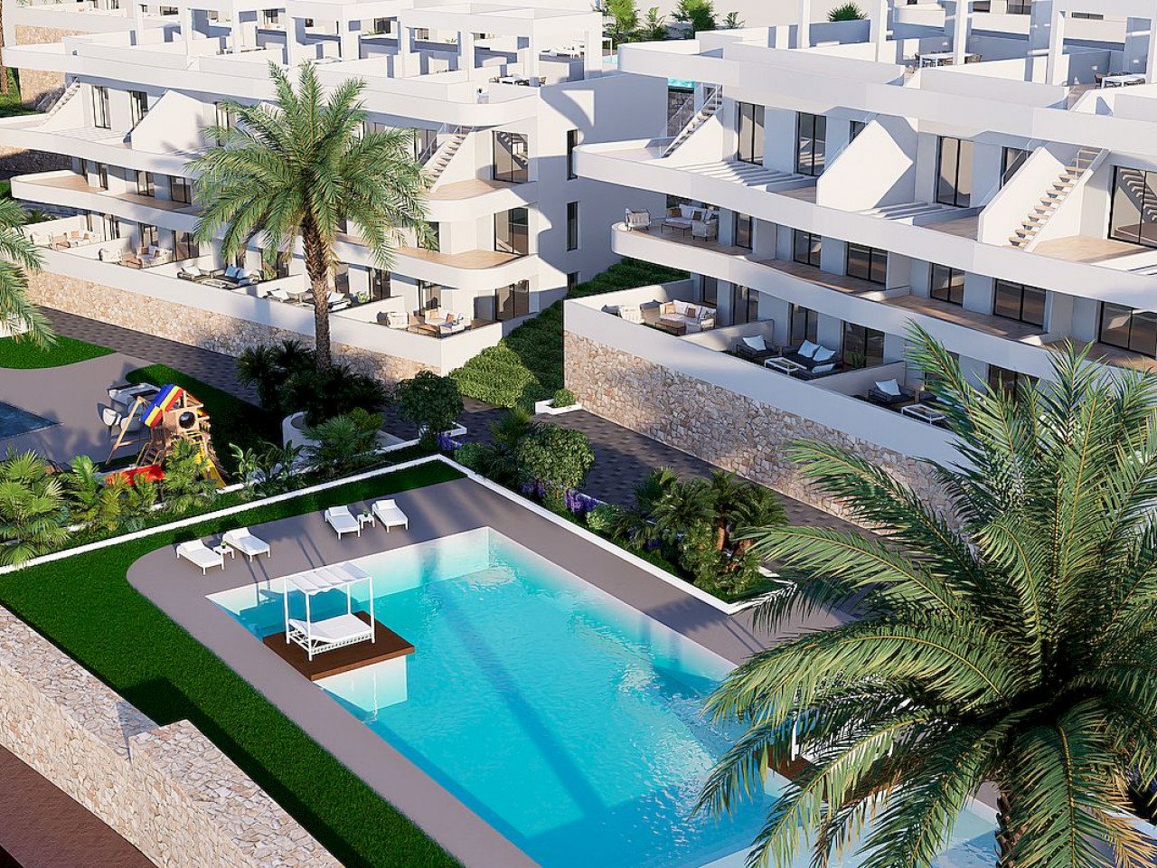 New project in Finestrat which consist in luxury apartments with 2 bedrooms and 2 bathrooms located between the Mediterranean Sea and the Sierra Co...