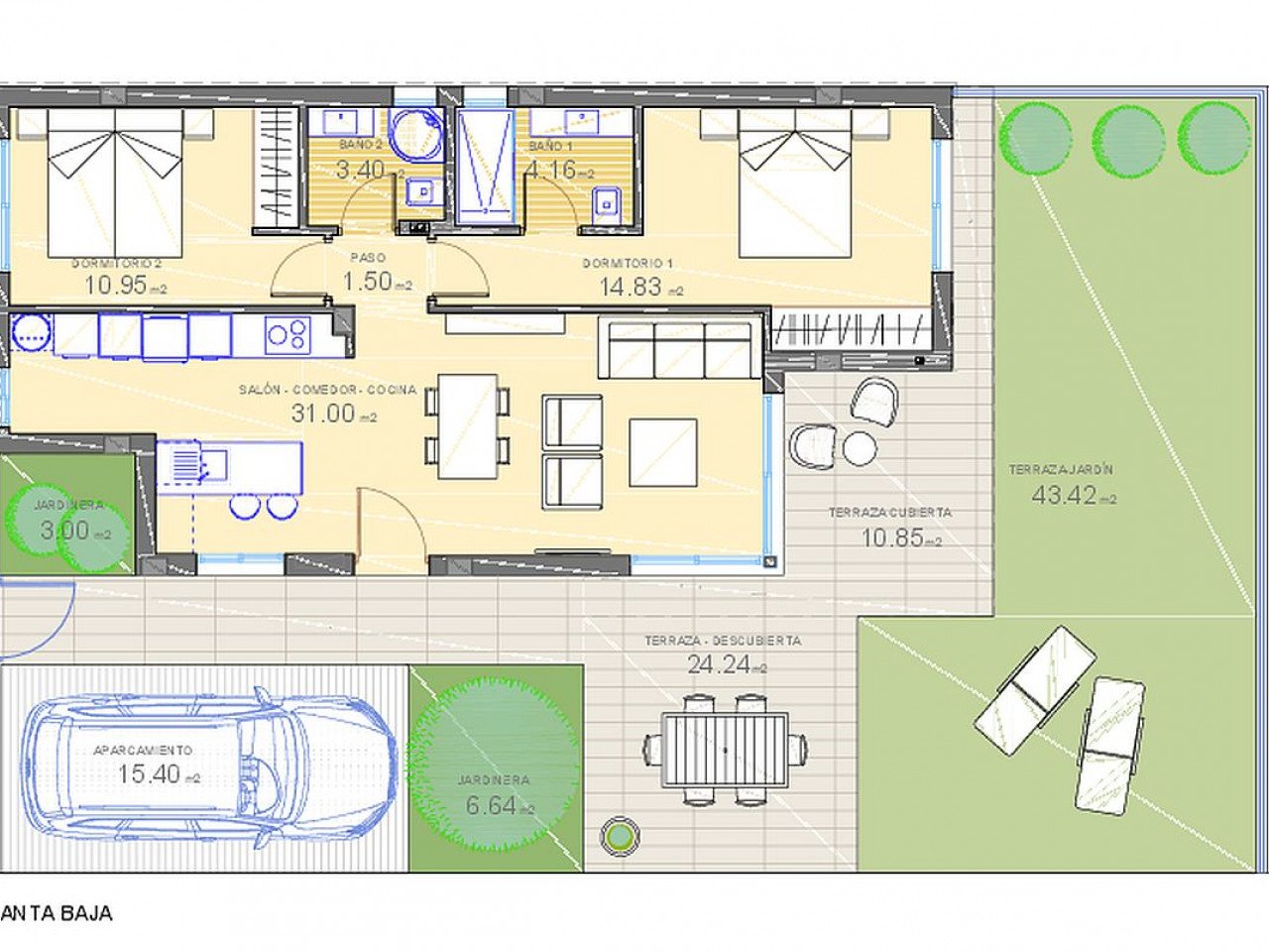 Neubau-Wohnanlage in Polop Hills - Villen mit 2 oder 3 Schlafzimmern