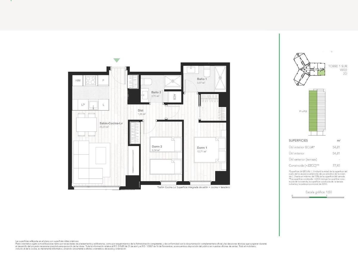 New build, 2 bedroom, 2 bathroom Apartment in Málaga