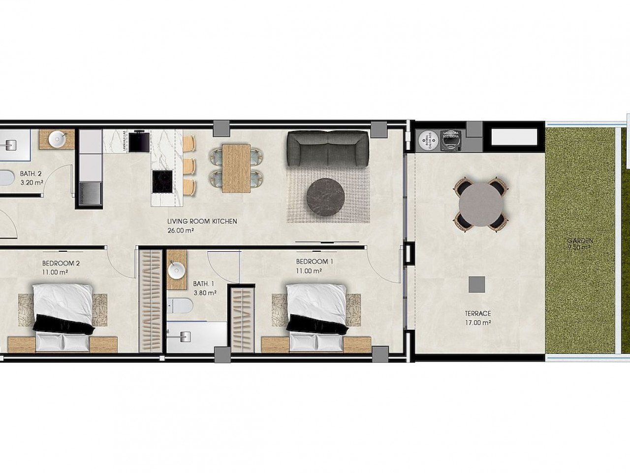 Moderner Wohnkomplex Neubau-Penthouse möbliert - 800 m zum El Pinet Strand