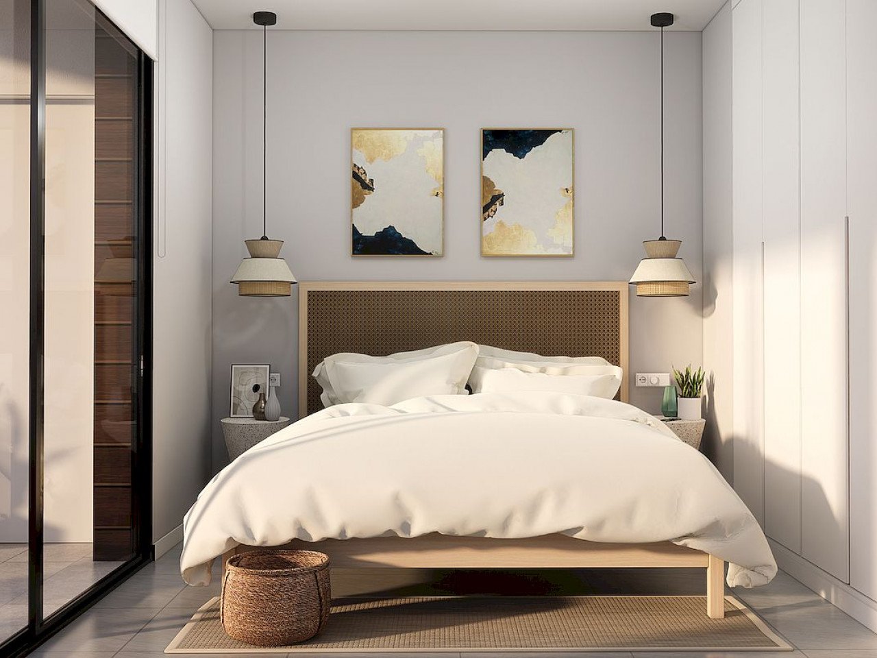 New modern designed villas 100m from the golf course located in a sunny south east position with open fields, golf and sea views. 

Community model...