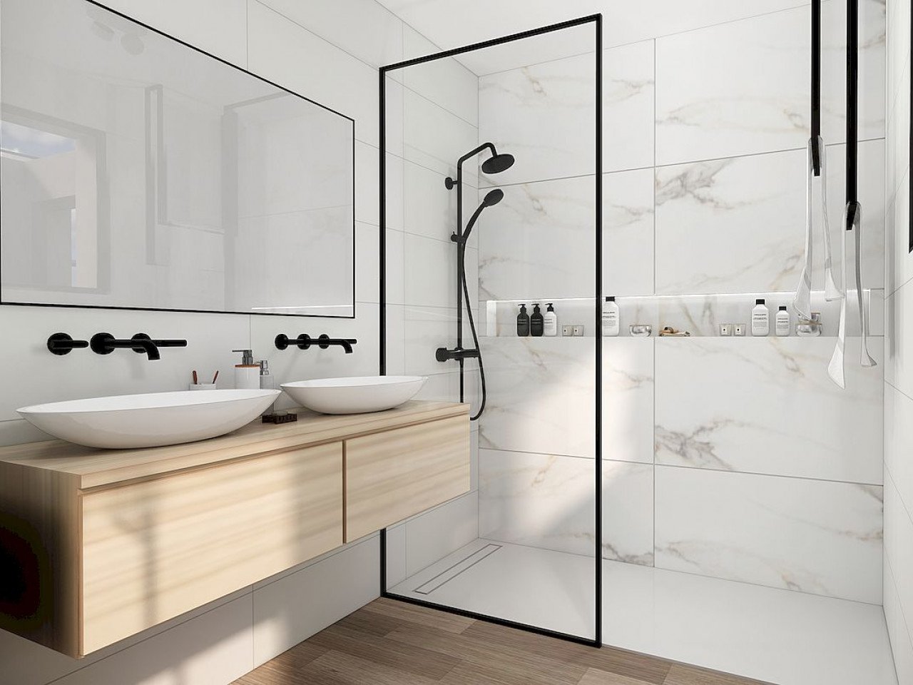 New modern designed villas 100m from the golf course located in a sunny south east position with open fields, golf and sea views. 

Community model...