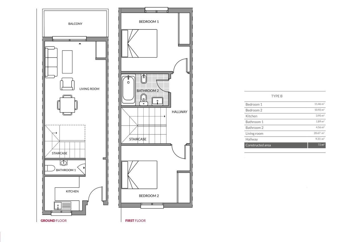 New build, 2 bedroom, 1 bathroom Town House in Mijas
