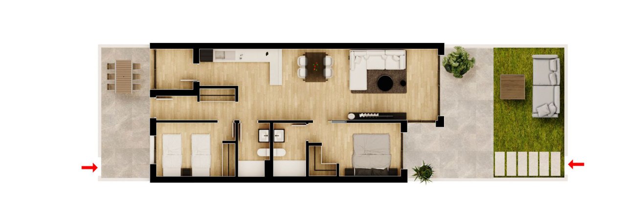 Grundriss 2 Schlafzimmer EG