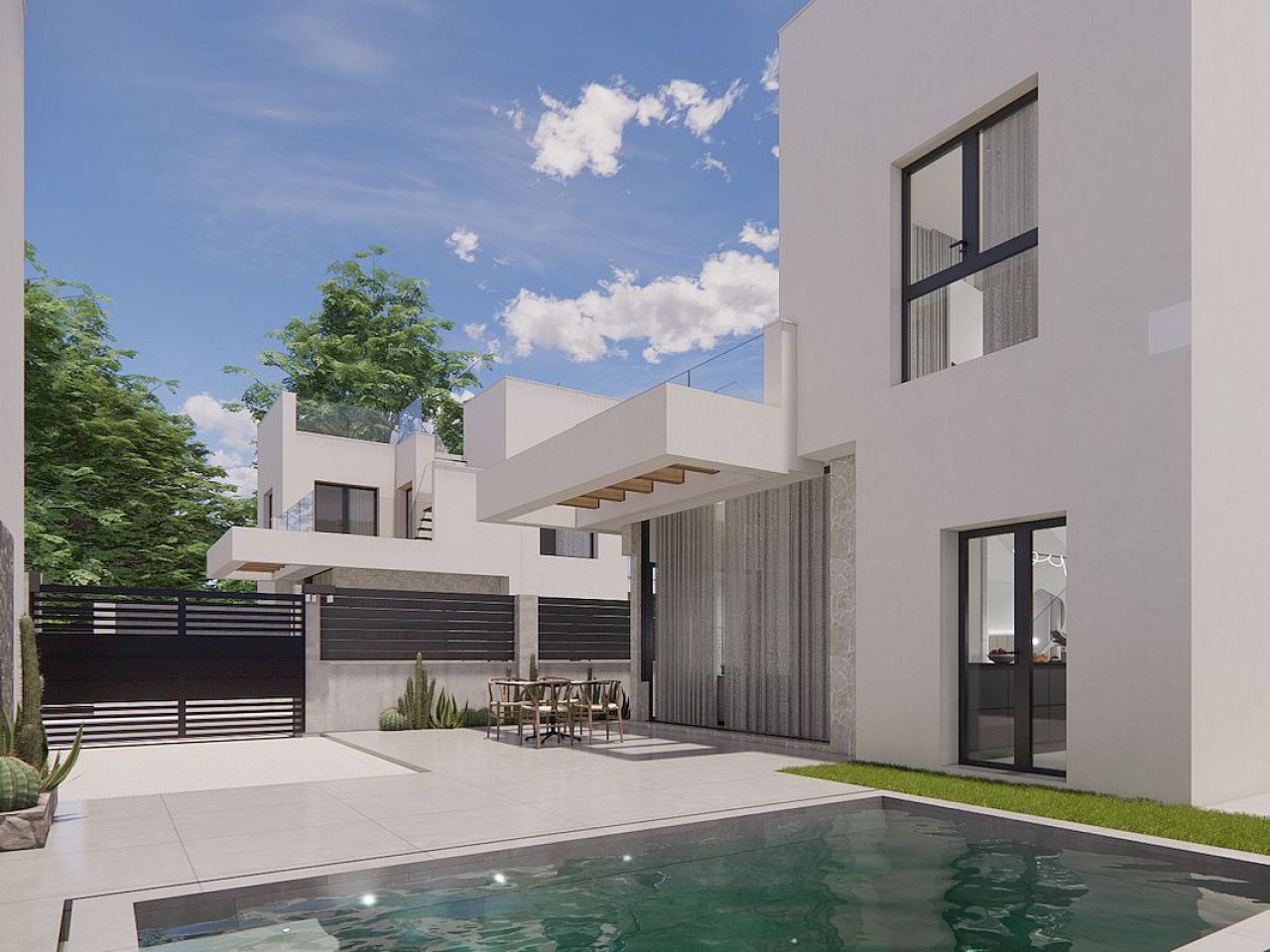 New build detached villas with private pool in a peaceful environment in La Herrada, Los Montesinos This exclusive development of 16 modern villa...