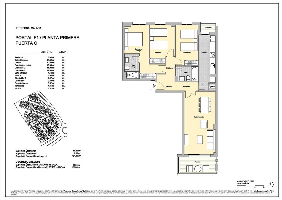New build, 3 bedroom, 2 bathroom apartment in Estepona