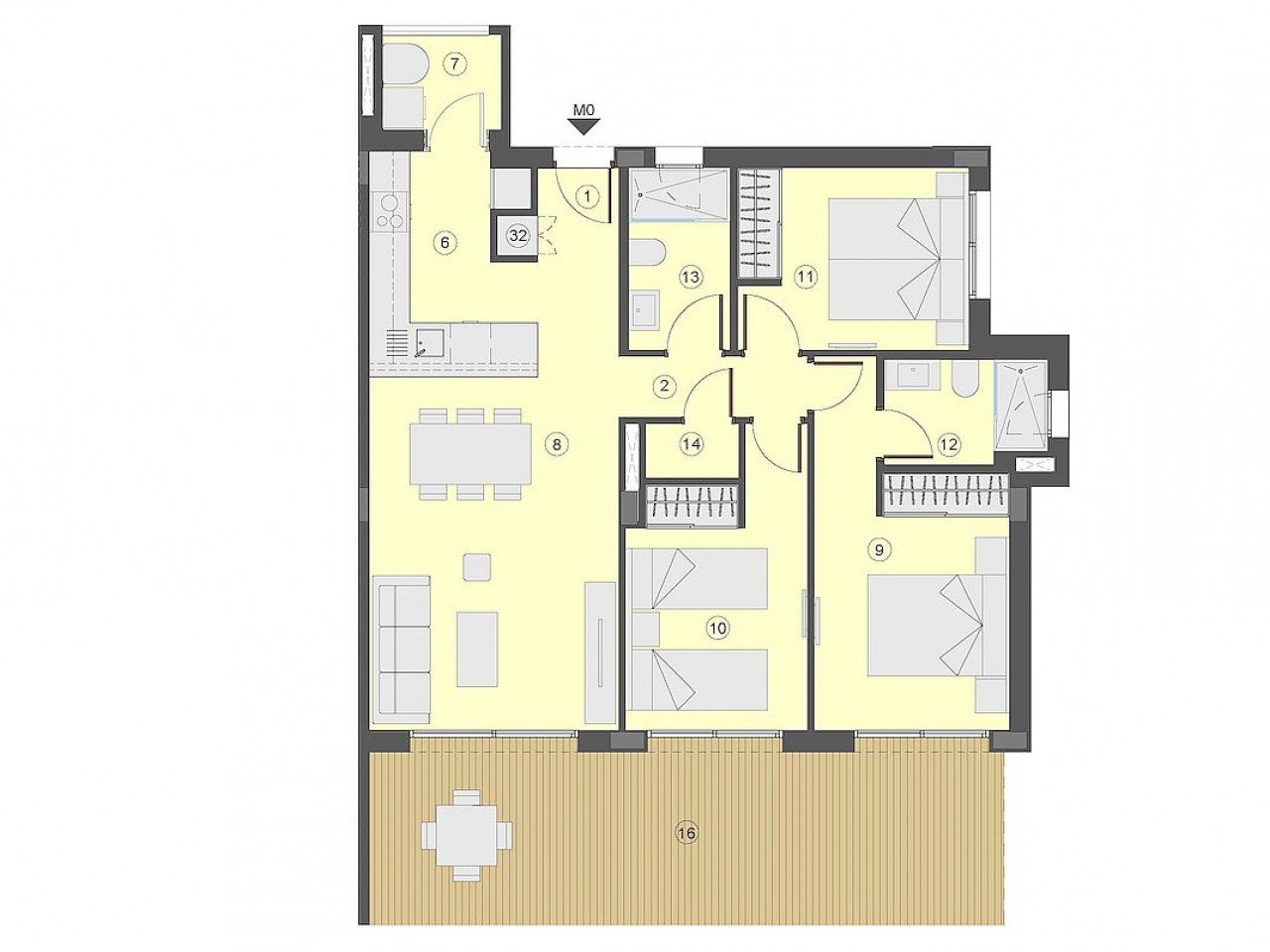 Neubau-Penthouse mit Dachterrasse in Los Balcones nahe Rosa Lagune