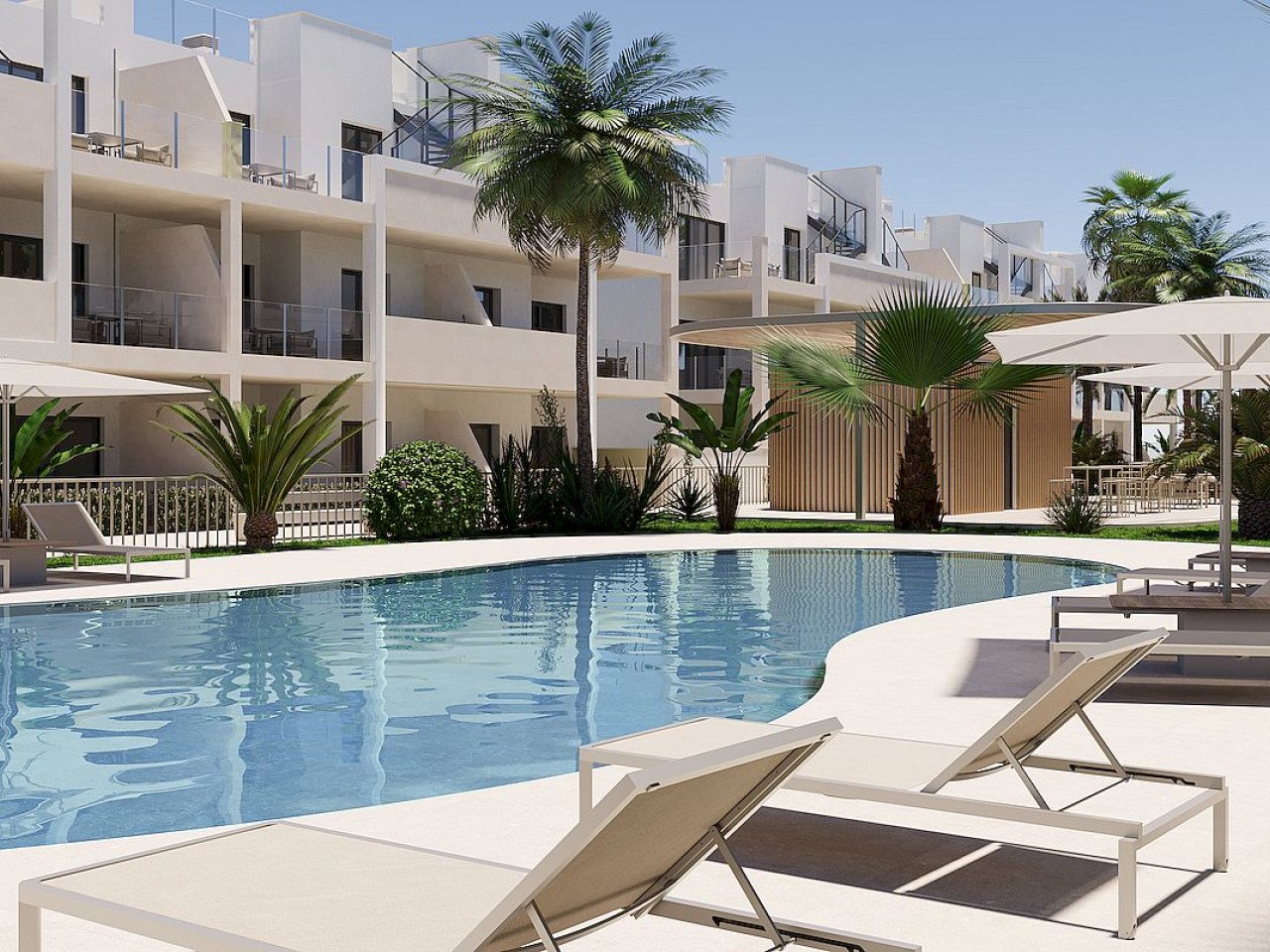 New exclusive residential complex of Apartments located in San Cayetano, Murcia, just 9 km from the sea and surrounded by several renowned golf cou...