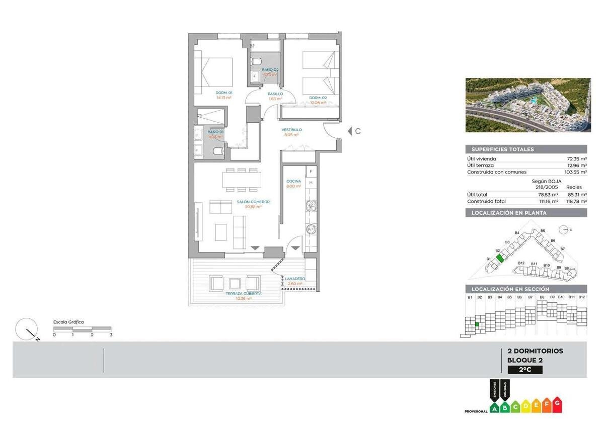 New Build, 2-3-Bedroom, 2-Bathroom Apartment in Málaga