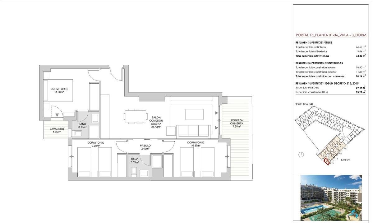 New build, 3 bedroom, 2 bathroom apartment in Mijas