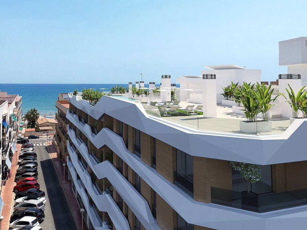 Located on the prestigious Avenida de Cervantes, in one of the most sought after areas of Guardamar del Segura, the Edificio Olas will rise. This o...