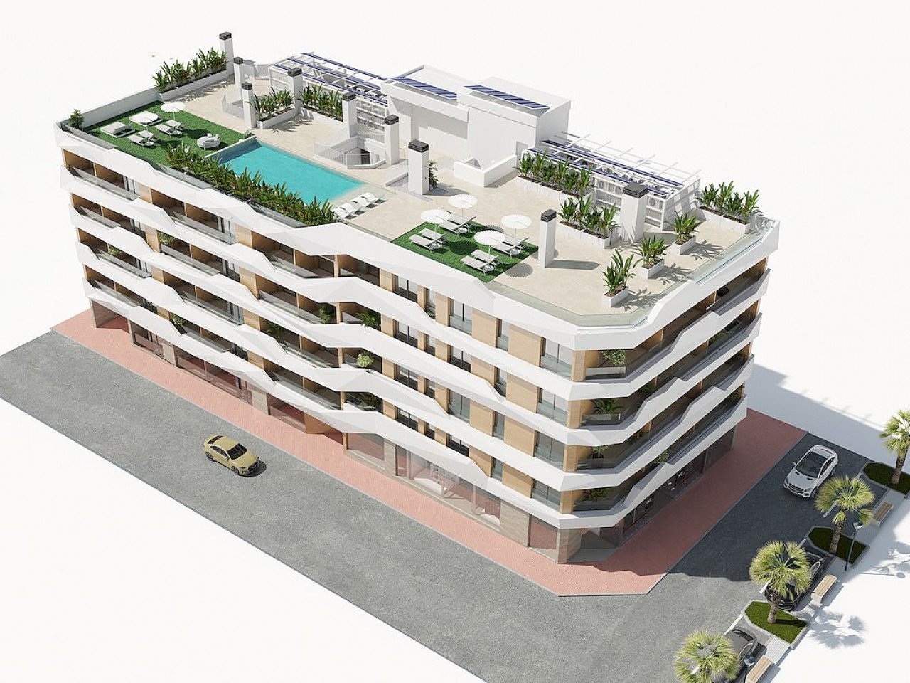 Located on the prestigious Avenida de Cervantes, in one of the most sought after areas of Guardamar del Segura, the Edificio Olas will rise. This o...