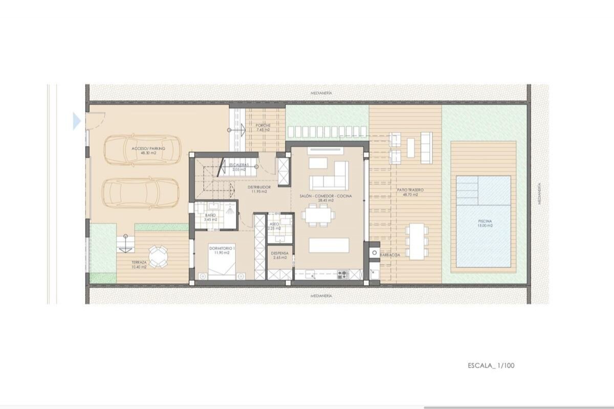 New build, 3 bedroom, 3 bathroom villa in San Juan de los Terreros