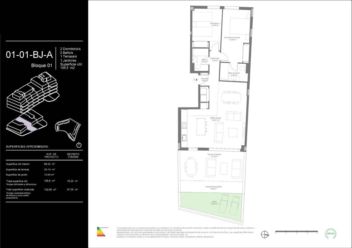 New build, 2 bedroom, 2 bathroom apartment in Mijas