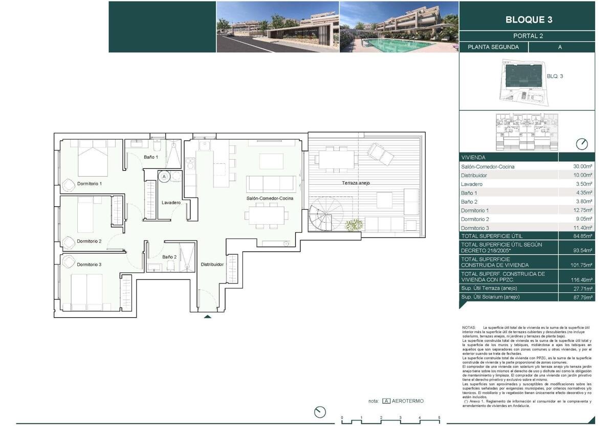 New build, 3 bedroom, 2 bathroom penthouse in Estepona