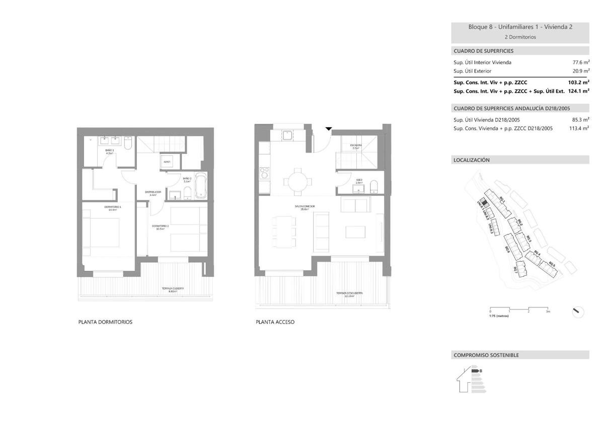 New build, 2 bedroom, 2 bathroom town house in Estepona