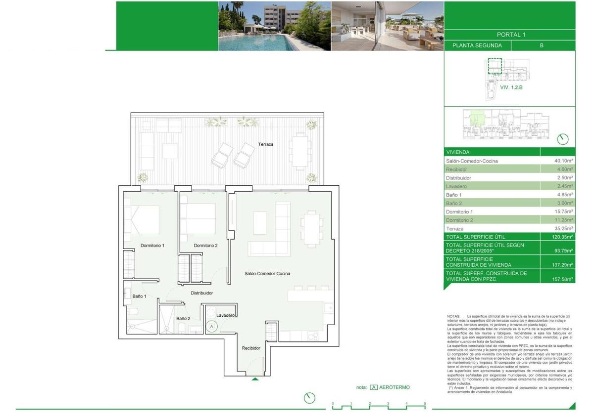 New build, 2 - 3 bedroom, 2 bathroom apartment in Estepona