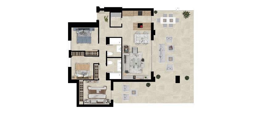 New build, 3 bedroom, 2 bathroom apartment in Mijas