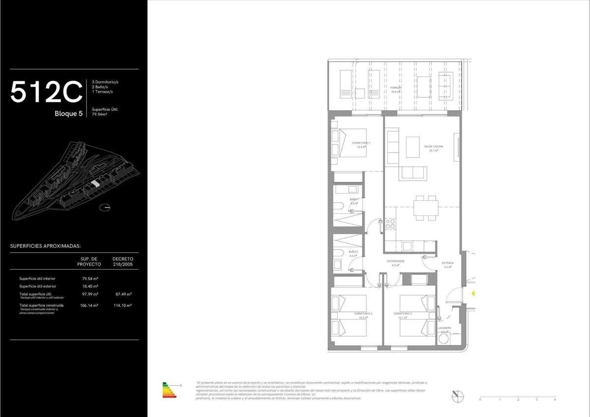 New build, 3 bedroom, 2 bathroom apartment in Mijas