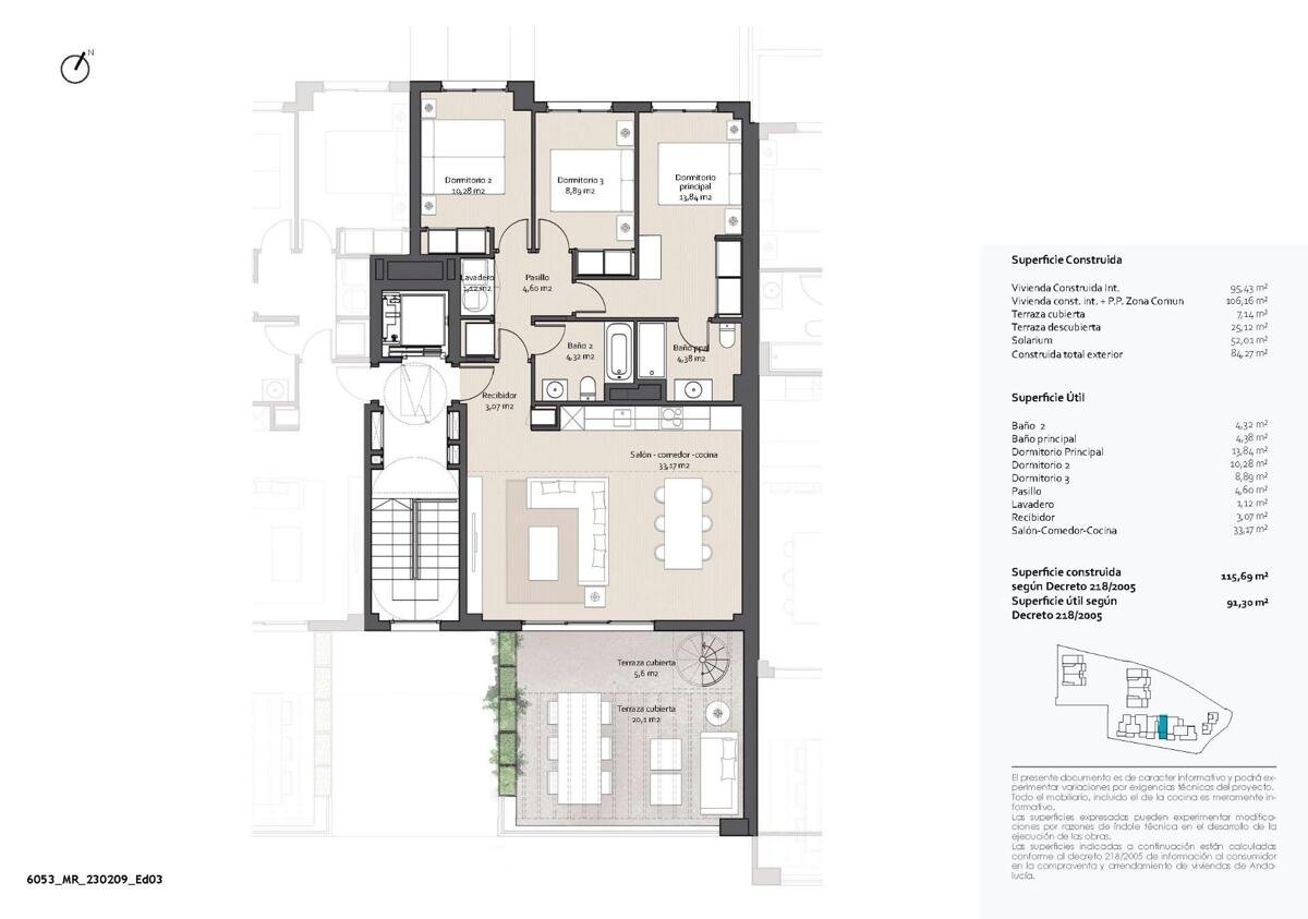 New build, 3 bedroom, 2 bathroom penthouse in Benalmádena