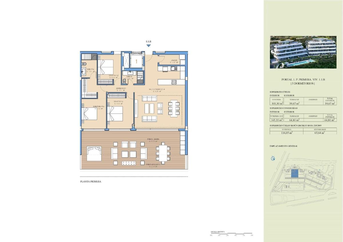 New build, 3 bedroom, 2 bathroom apartment in Estepona