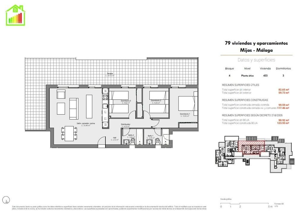 New build, 3 bedroom, 2 bathroom penthouse in Mijas