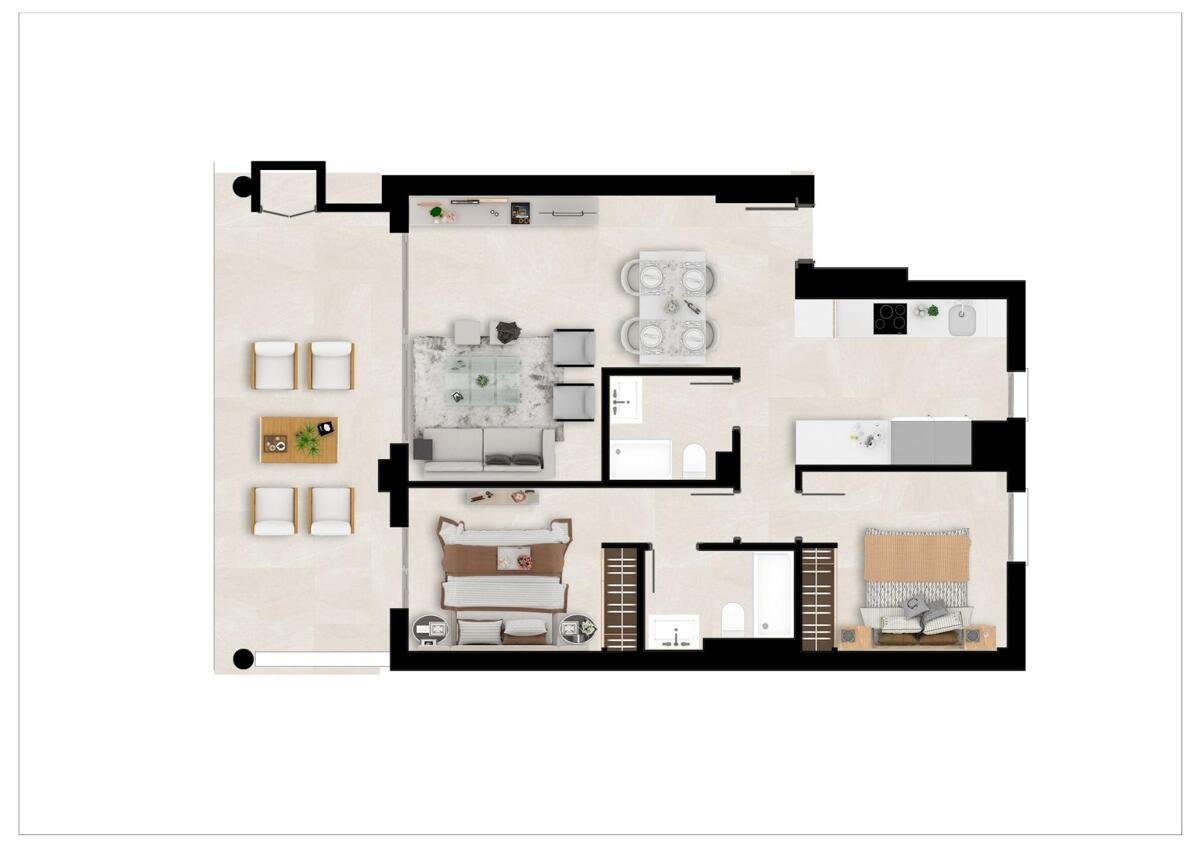 New build, 2 bedroom, 2 bathroom apartment in Mijas