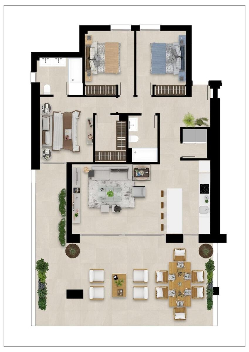 New build, 3 bedroom, 2 bathroom apartment in Sotogrande