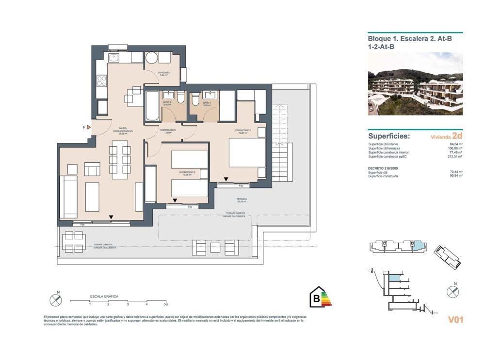 New build, 3 bedroom, 2 bathroom penthouse in rincon de la victoria