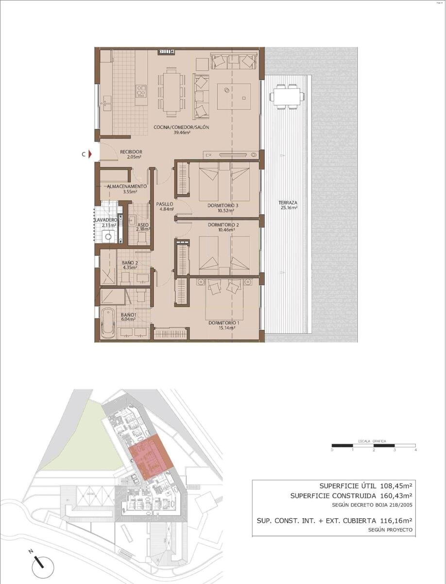 New build, 3 bedroom, 2 bathroom penthouse in Fuengirola