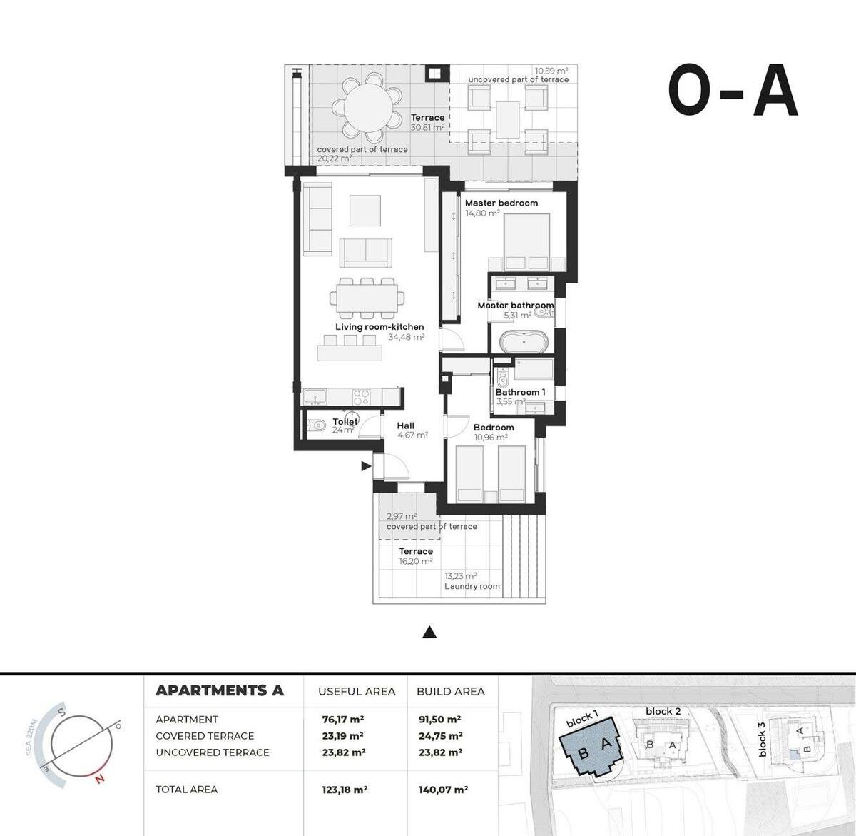 New build, 2 bedroom, 2 bathroom apartment in Estepona