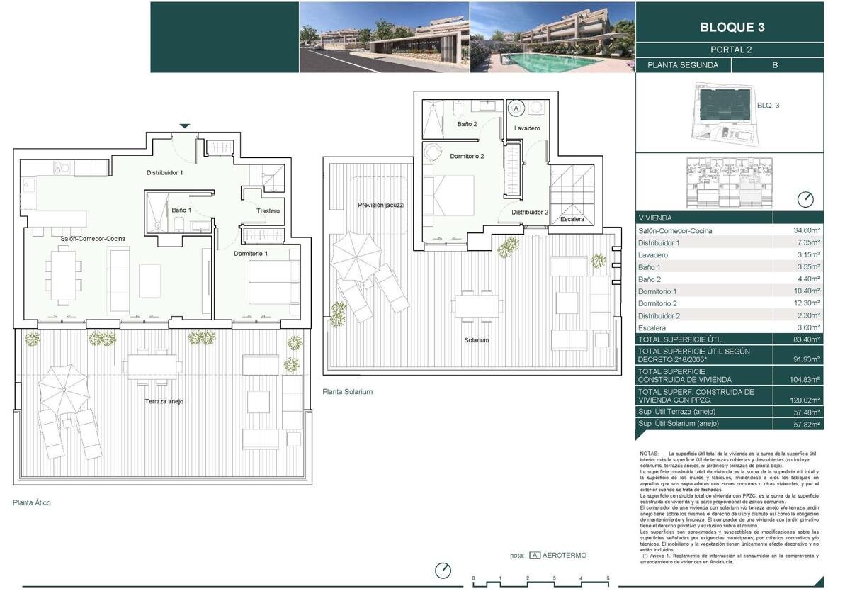 New build, 2 bedroom, 2 bathroom penthouse in Estepona