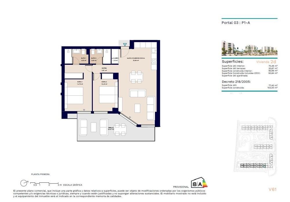 New build, 2 bedroom, 2 bathroom apartment in Almerimar