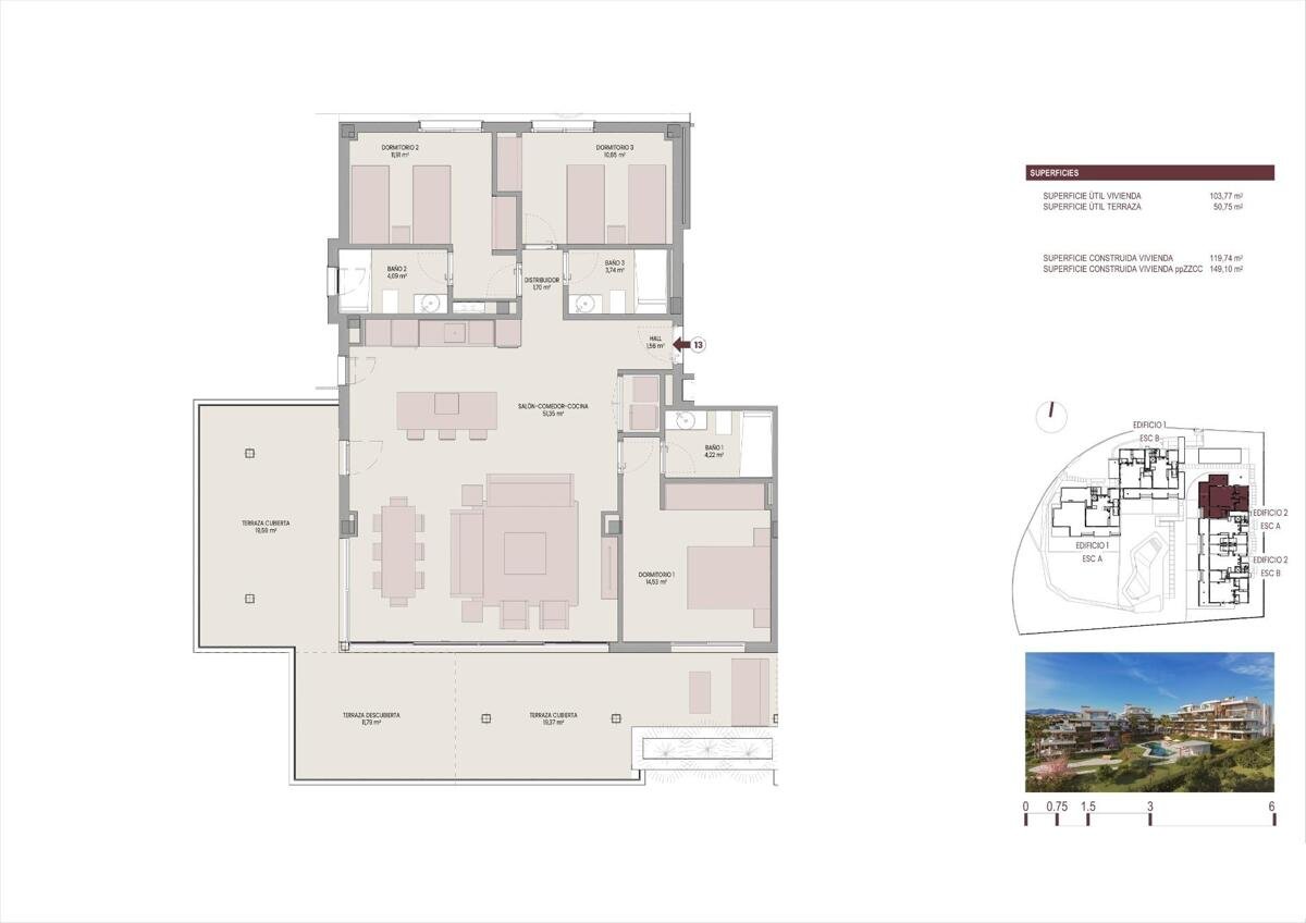 New build, 3 bedroom, 3 bathroom apartment in Estepona