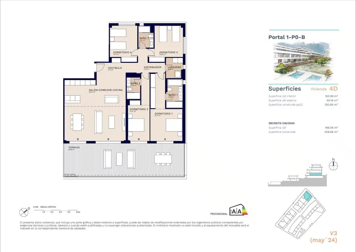4-Bedroom, 3-Bathroom Ground Floor Apartment with Sea Views and Large Terrace in Estepona