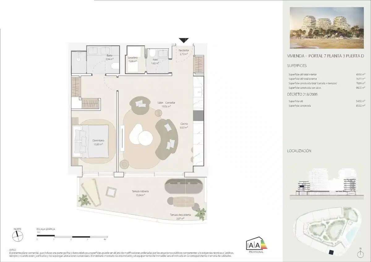 1-Bedroom, 1-Bathroom Luxury Beachfront Apartment with Panoramic Sea Views in Málaga City