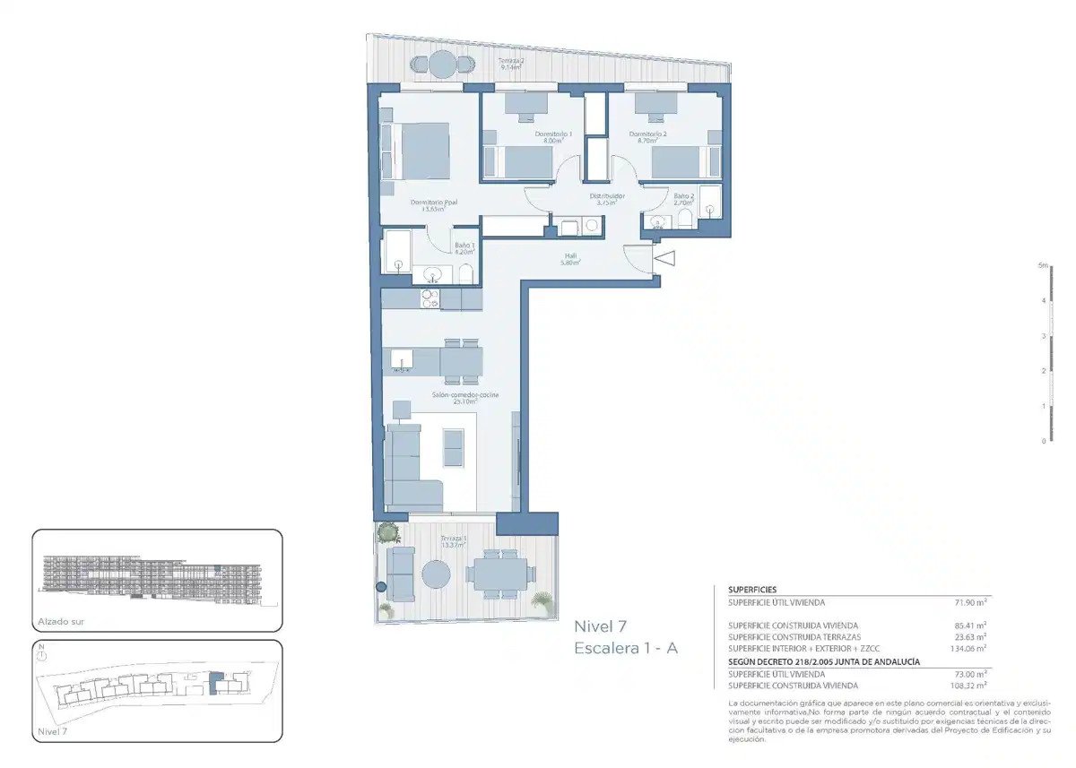 3-Bedroom, 2-Bathroom Penthouse with Panoramic Sea Views and Luxury Amenities in Fuengirola