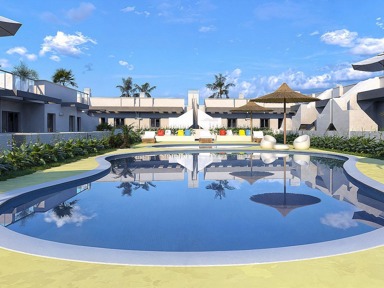 Attraktive DH-Villen mit Dachterrasse und G-Pool in El Verger nahe Strand