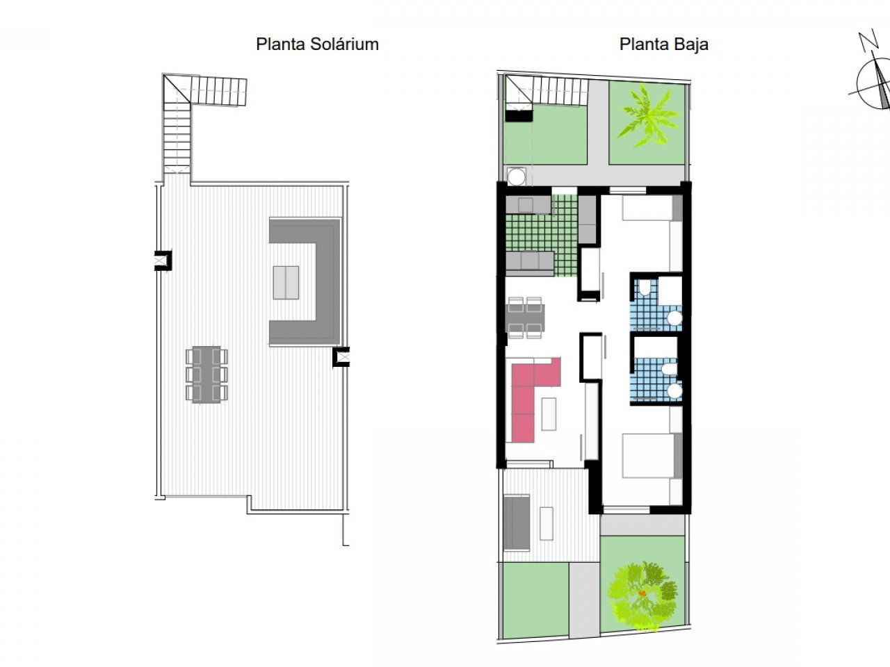 Attraktive DH-Villen mit Dachterrasse und G-Pool in El Verger nahe Strand