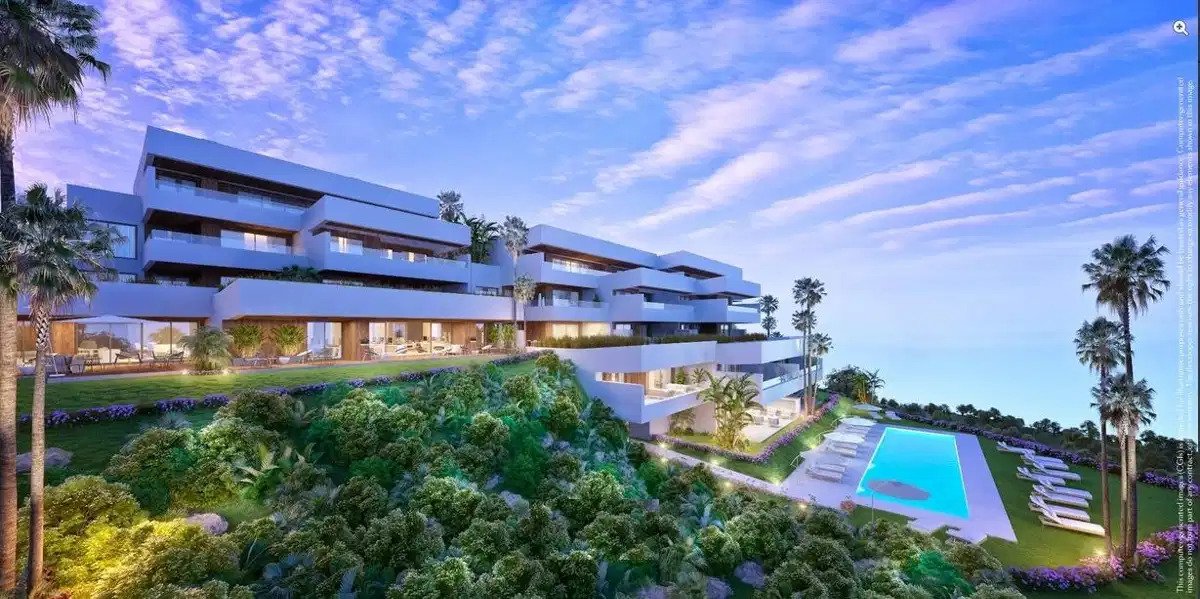 2-Bedroom, 2-Bathroom Apartment with Panoramic Mediterranean Views and Elegant Communal Spaces