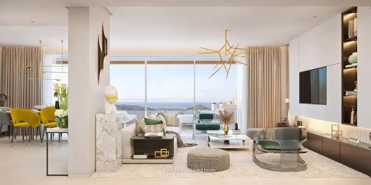 2-Bedroom, 2-Bathroom Apartment with Panoramic Mediterranean Views and Elegant Communal Spaces